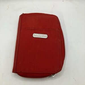 Baggallini Wallet Red‎ Nylon Zippered Closure Lightweight Travel Functional